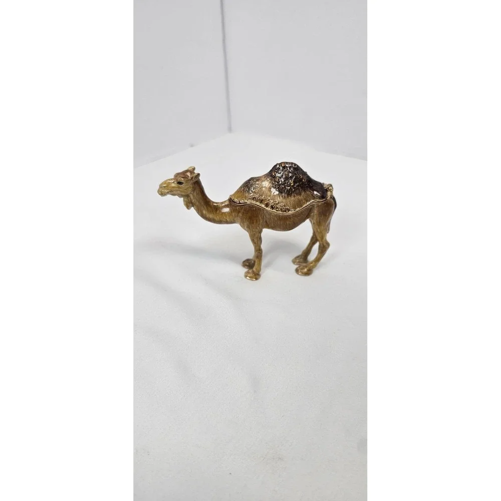 RUCINNI Camel Jeweled Trinket Box Swarovski Crystal Hinged Minor Damage